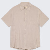 Roque Grandpa Shirt - Aztec Brown Stripes