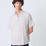 Roque Grandpa Shirt - Aztec Brown Stripes