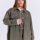 Larisa Clean Denim Shirt - Dark Green