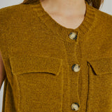 Lucinda Wool Knit Waistcoat - Olive