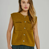 Lucinda Wool Knit Waistcoat - Olive