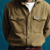 Notched Pocket Flannel Shirt - Olive