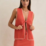 Gigi Knit Vest - Red
