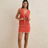 Gigi Knit Vest - Red