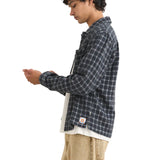 Jacquard Check LS Shirt - Charcoal