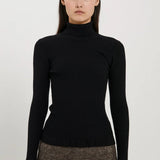 Sherry Frill Knit Top - Black