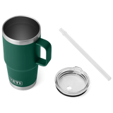 Rambler Straw Mug 25 Oz - Black Forest Green