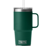 Rambler Straw Mug 25 Oz - Black Forest Green