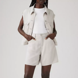 High Baggy Shorts - Crystal Gray Linen