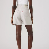 High Baggy Shorts - Crystal Gray Linen