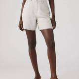 High Baggy Shorts - Crystal Gray Linen