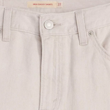 High Baggy Shorts - Crystal Gray Linen