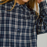 Sylvana Top - Navy Check