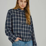 Sylvana Top - Navy Check