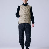 Military Crew Neck Down Vest - Olive