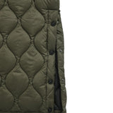 Military Crew Neck Down Vest - Olive