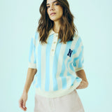 Varsity Knit Polo - Light Blue Stripe