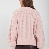 Vigga Cable Knit Top - Light Pink