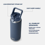 Rambler Straw Bottle 26oz - Pampa Green