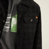 Cord Check Overshirt - Black