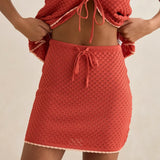 Gigi Knit Skirt - Red