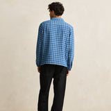 Jacquard Check LS Shirt - Indigo