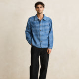 Jacquard Check LS Shirt - Indigo
