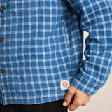 Jacquard Check LS Shirt - Indigo