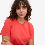 Organic Boxy Crop Tee - Red Tangerine