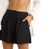 Mini Linen Shorts - Black