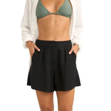 Mini Linen Shorts - Black