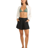 Mini Linen Shorts - Black
