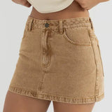 Ruby Mini Skirt - Washed Sand