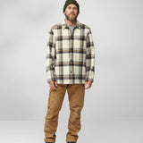 Singi Flannel Overshirt M - Chalk White-Dark Navy