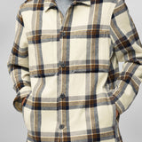 Singi Flannel Overshirt M - Chalk White-Dark Navy