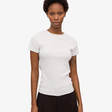 Organic Rib SS T-Shirt - Snow Melange