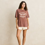 Surf Essential Oversized Tee - Chocolate