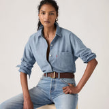 Harlie Boyfriend Shirt - Good Daze Med Indigo