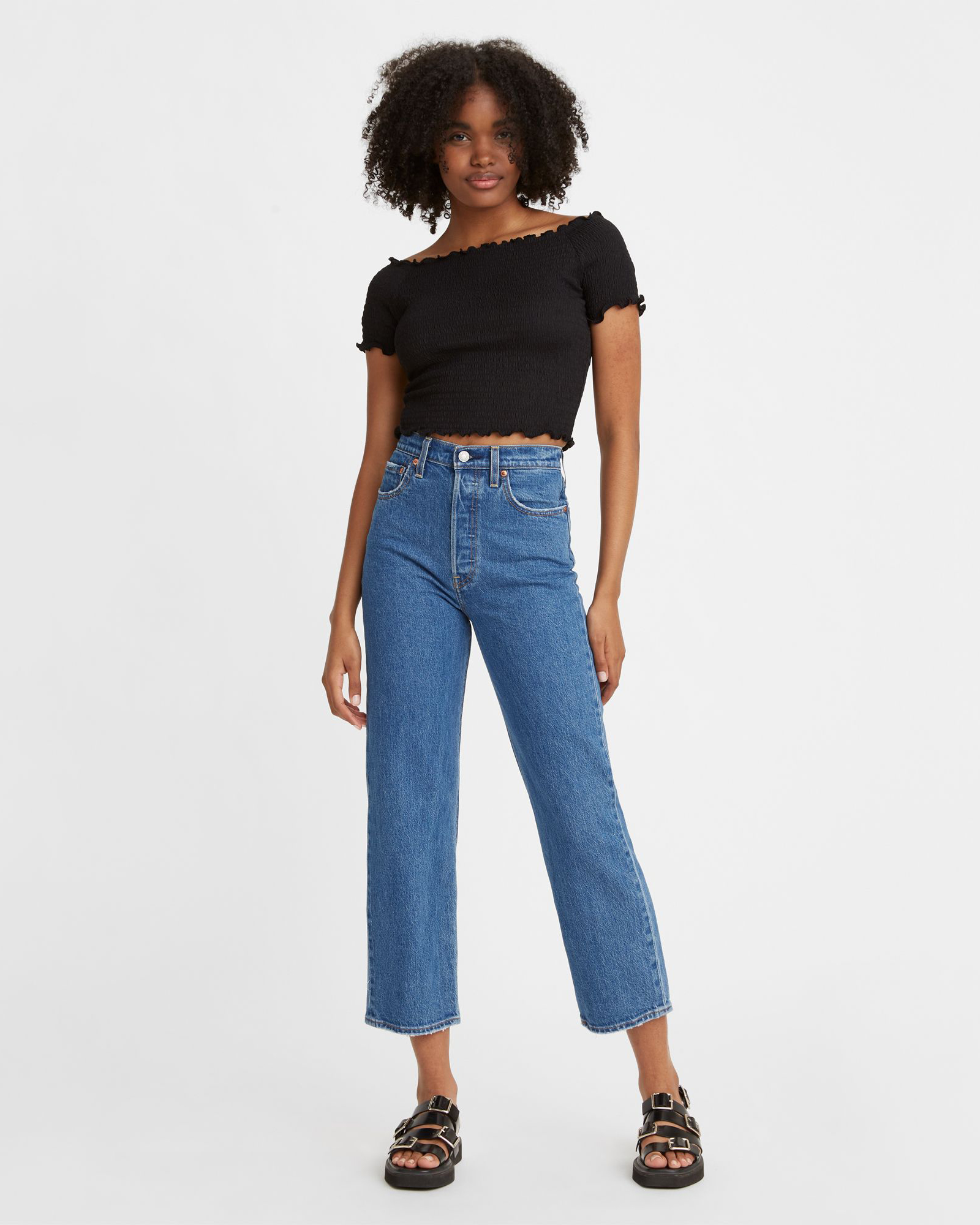 Jeans Ribcage Straight Ankle - Jazz Pop