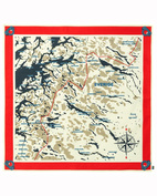 Scarf Swedish Map - True Red