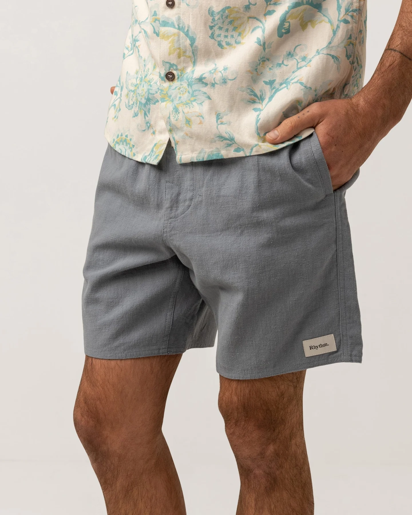 Shorts Textured Linen Jam - Slate
