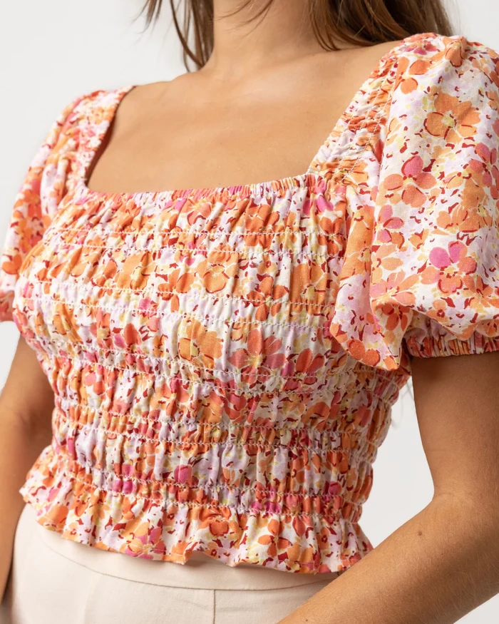 Top Rosa Floral - Pink - S