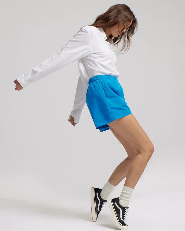 W´s Organic Twill Shorts - Pacific Blue - S