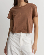 T-shirt Outside Vintage Crop - Chocolate - XS