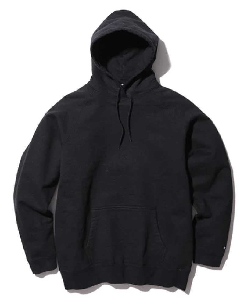 Hoodie Recycled Cotton Pullover - Black