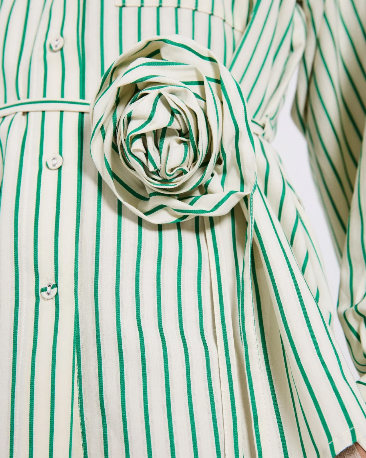 Skjorta Linna - Bright Green Stripe - S