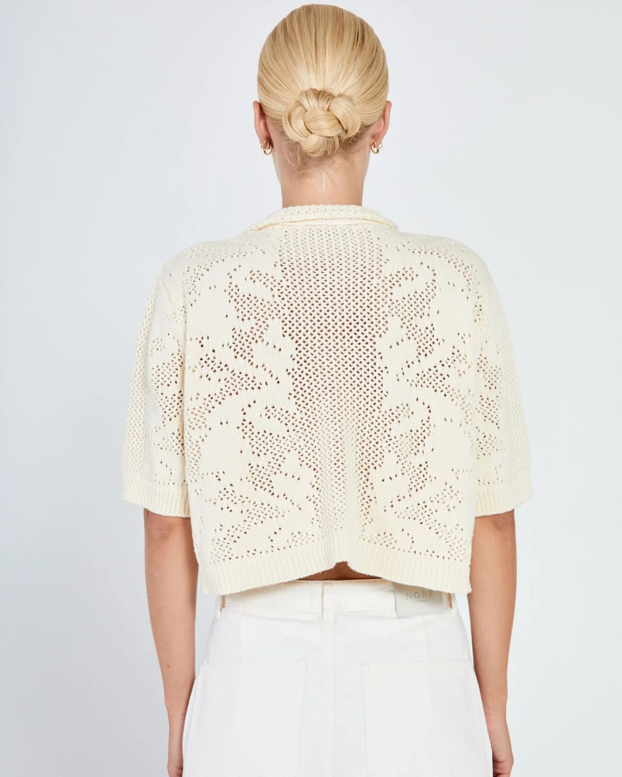 Cardigan Stilla Crochet - Off White - XS
